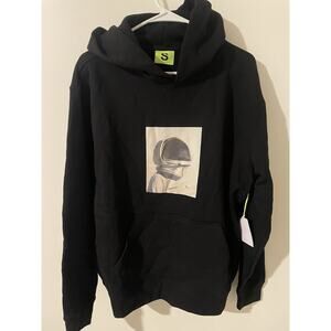 SUPERVSN STUDIOS ASTRONAUT HOODIE BLACK SIZE SMALL BRAND NEW WITH TAGS
